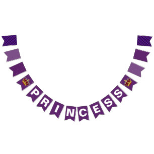 Bannière À Fanions Princesse royale Crown et pourpre royal