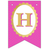 Bannière À Fanions Princesse Thème Anniversaire Fille Fête Rose (Deuxième drapeau)