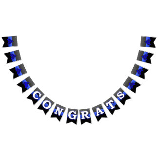 Bannière À Fanions Promotion des sergents de la ligne Bleu mince