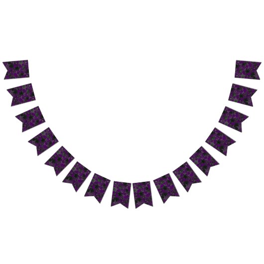 Bannière À Fanions Purple Black Wedding (Tout)