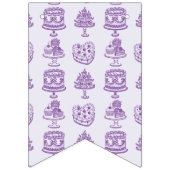 Bannière À Fanions Purple Bow Retro Coquette gâteau Coquette Annivers (Premier drapeau)