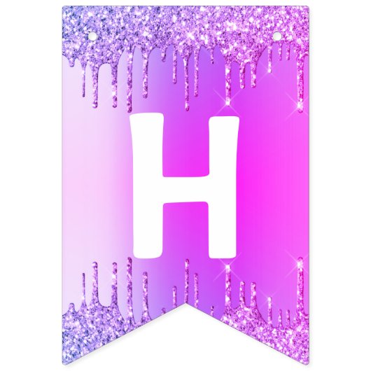 Bannière À Fanions Purple Pink Neon Gold Parties scintillant Drivers (Deuxième drapeau)