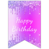 Bannière À Fanions Purple Pink Neon Gold Parties scintillant Drivers  (Premier drapeau)