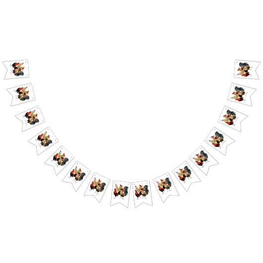 Bannière À Fanions Quatre gamecocks (Tout)