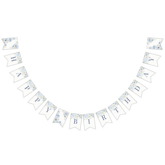 Bannière À Fanions Quelque chose Blue Floral Hydrangea Anniversaire (Tout)