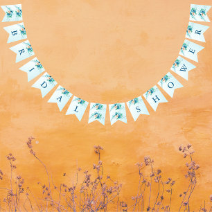 Bannière À Fanions Quelque Chose de Bleu Floral Baby Shower