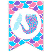 Bannière À Fanions Queue de sirène de Whimsical Joyeux anniversaire (Premier drapeau)