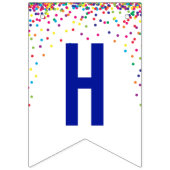 Bannière À Fanions Rainbow confetti arrose la fête d'anniversaire (Deuxième drapeau)