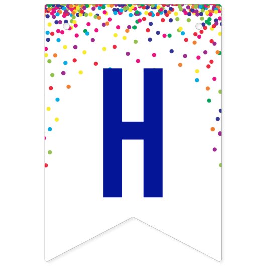 Bannière À Fanions Rainbow confetti arrose la fête d'anniversaire (Deuxième drapeau)