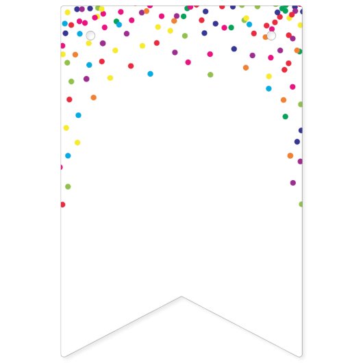 Bannière À Fanions Rainbow confetti arrose la fête d'anniversaire (Premier drapeau)