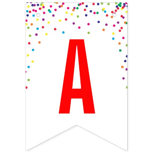 Bannière À Fanions Rainbow confetti arrose la fête d'anniversaire (Troisième drapeau)