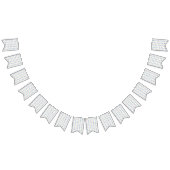 Bannière À Fanions Rainbow Music Notes (White) Party (Tout)