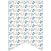 Bannière À Fanions Rainbow Music Notes (White) Party (Deuxième drapeau)