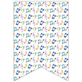 Bannière À Fanions Rainbow Music Notes (White) Party (Troisième drapeau)