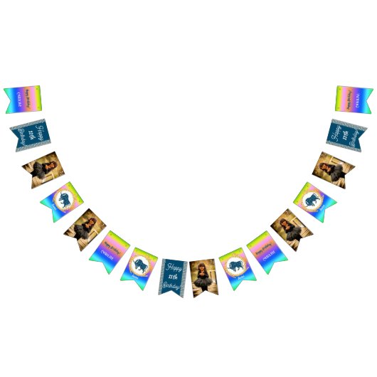 Bannière À Fanions Rainbow Taurus Parties scintillant fête d'annivers (Tout)