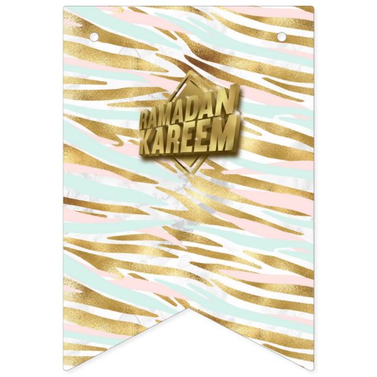 Bannière À Fanions Ramadan kareem fleurs (Cinquième drapeau)