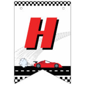 Bannière À Fanions Red Fast one retro course thème de course annivers (Deuxième drapeau)