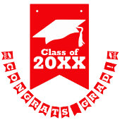 Bannière À Fanions Red Félicitations Grad