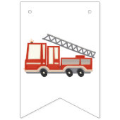 Bannière À Fanions Red Firetruck Thème Joyeux anniversaire (Premier drapeau)