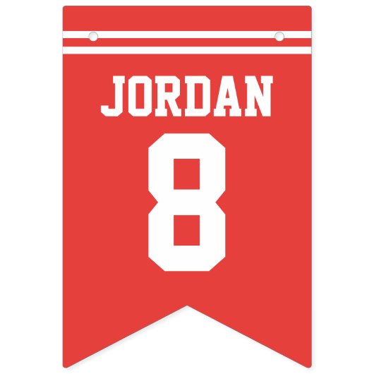 Bannière À Fanions Red Football Jersey - Sports Thème Anniversaire (Troisième drapeau)