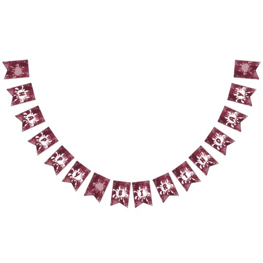 Bannière À Fanions Red Happy Birthday Painting Splatter Flags (Tout)