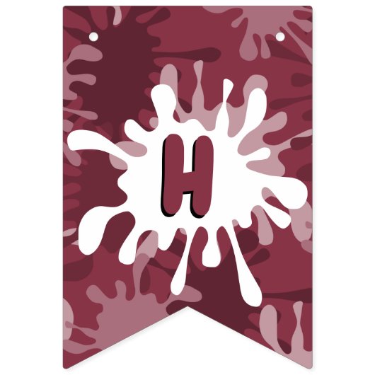 Bannière À Fanions Red Happy Birthday Painting Splatter Flags (Deuxième drapeau)