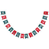 Bannière À Fanions Rennes de rennes d'aquarelle rouge Joyeux Noël (Tout)