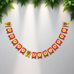 Bannière À Fanions Retro Cartoon Superhero Comic Boy's Birthday Party