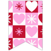 Bannière À Fanions Retro Checkerboard Hearts bunting banner (Troisième drapeau)