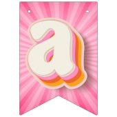 Bannière À Fanions Retro Daisy Pink Sunburst Joyeux 1er anniversaire  (Deuxième drapeau)