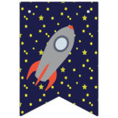 Bannière À Fanions Retro Rocket Ship and Stars Joyeux anniversaire (Premier drapeau)