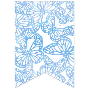 Bannière À Fanions Rêves papillons (bleu)