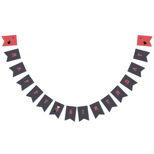 Bannière À Fanions Rock Star Birthday Boy (Tout)