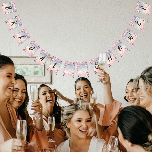 Bannière À Fanions Romance naissant - Réception de mariage