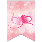 Bannière À Fanions Romantic Pink and Crimson Be Mine Saint Valentin (Troisième drapeau)