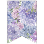 Bannière À Fanions Romantique Dusty Blue & Lilac Hydrangeas Mariage (Premier drapeau)