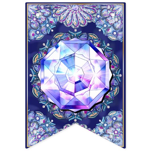 Bannière À Fanions Rosace bleue (Deuxième drapeau)