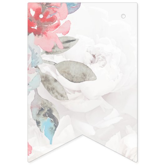 Bannière À Fanions Rose et Mariage Fleur sauvage Abstrait moderne (Premier drapeau)