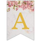 Bannière À Fanions Rose Joyeux Anniversaire 3 Lettre Nom Orchidées Fi (Deuxième drapeau)