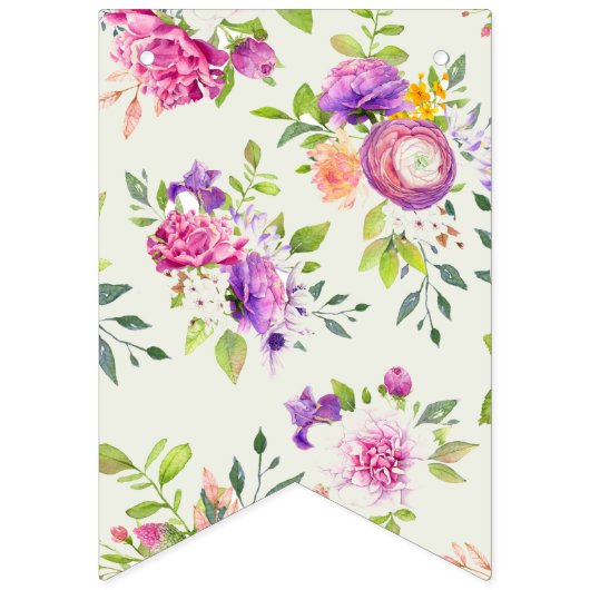 Bannière À Fanions Rose Poudré et Ivoire Mariage Dream Shower (Premier drapeau)