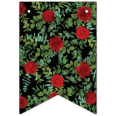 Bannière À Fanions Rose rouge noir Mariage gothique foncé (Premier drapeau)