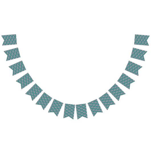 Bannière À Fanions Rose Vert Bleu Turquoise Étoiles Design moderne (Tout)