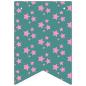 Bannière À Fanions Rose Vert Bleu Turquoise Étoiles Design moderne (Premier drapeau)