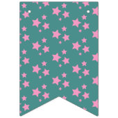 Bannière À Fanions Rose Vert Bleu Turquoise Étoiles Design moderne (Troisième drapeau)