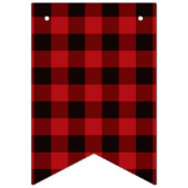 Bannière À Fanions rouge buffle plaid rustique mariage d'hiver bienve (Premier drapeau)