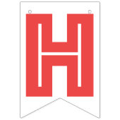 Bannière À Fanions Rouge de corail de RETRAITE HEUREUSE, turquoise, (Premier drapeau)