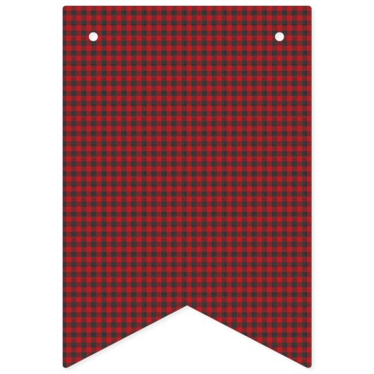 Bannière À Fanions Rouge et Noir À damiers Plaid. (Premier drapeau)