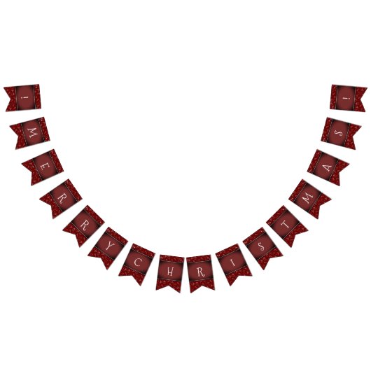 Bannière À Fanions Rouge foncé profond Vignetet Toujours Joyeux Noël (Tout)