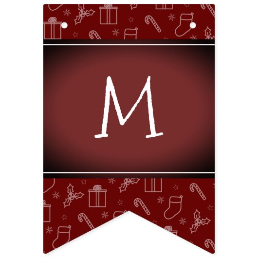 Bannière À Fanions Rouge foncé profond Vignetet Toujours Joyeux Noël (Deuxième drapeau)