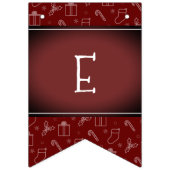 Bannière À Fanions Rouge foncé profond Vignetet Toujours Joyeux Noël (Troisième drapeau)